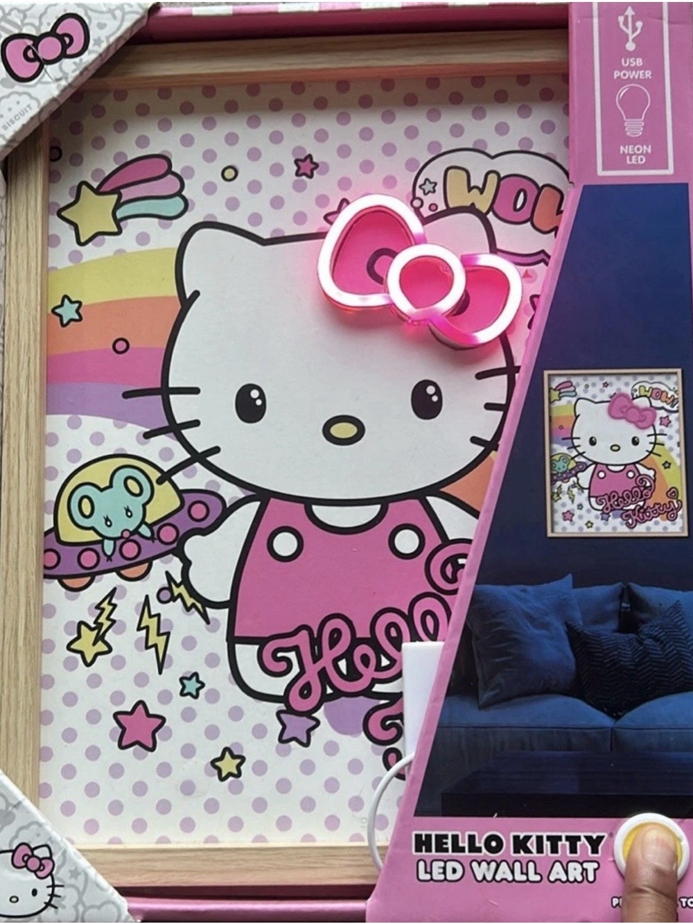 🎀 HELLO KITTY LED WALL ART – 15” x 11” 🎀